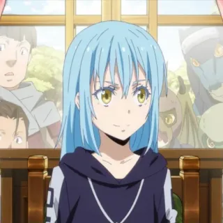 🙂 e274054d Rimuru Tempest That Time I Got Reincarnated as a Slime Anime, Isekai, Slime, Rambut biru, Magis telegram sticker