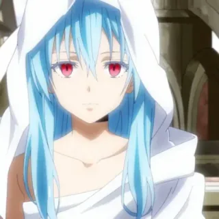 😐 eb91414d Rimuru Tempest That Time I Got Reincarnated as a Slime Anime, Isekai, Slime, rambut biru, mata merah telegram sticker