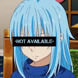 🌟 2618d8e6 · NOT AVAILABLE · аниме, голубые волосы, стикер, недоступно telegram sticker