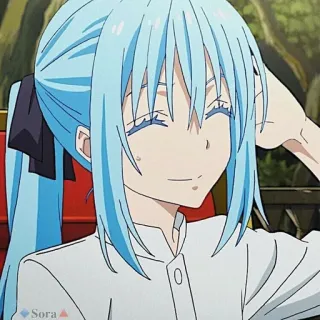 🌟 53c54987 Rimuru Tempest That Time I Got Reincarnated as a Slime Аниме, Исекай, Слайм, Синие волосы, Манга telegram sticker