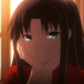 🙂 4d639537 Rin Tohsaka Fate/stay night anime, garota, fofa, retrato, Rin Tohsaka, Fate/stay night telegram sticker
