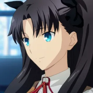 🙂 819c17a3 Rin Tohsaka Fate/stay night Anime, Desenho animado, Personagem, Garota, Rin Tohsaka, Fate/stay night telegram sticker