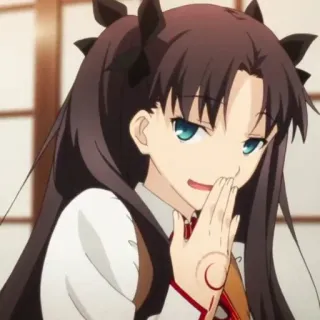😆 b0344d7b Rin Tohsaka Fate/stay night Anime, Mangá, Garota, Personagem, Convencida, Fate telegram sticker