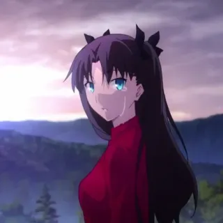 😢 bf48001d Rin Tohsaka Fate/stay night Anime, Mangá, Personagem, Fate, Rin Tohsaka telegram sticker