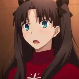 😧 c5f2f1f6 Rin Tohsaka Fate/stay night Anime, Desenho animado, Fate, Rin Tohsaka, Personagem telegram sticker