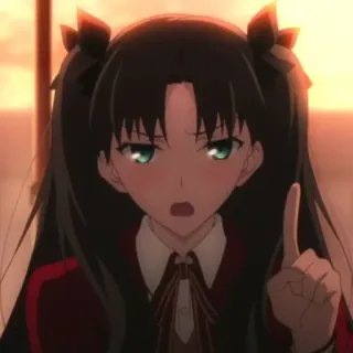 ☝️ d7f0b20d Rin Tohsaka Fate/stay night Anime, Garota, Rin Tohsaka, Tsundere, Personagem telegram sticker