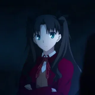 🤨 de716d6d Rin Tohsaka Fate/stay night Anime, Personagem, Feminino, Morena, Tsundere telegram sticker
