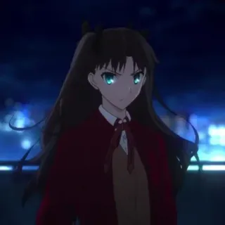 😠 e7bcc578 Rin Tohsaka Fate/stay night Anime, Personagem, Rin, Tohsaka, Fate, Stay Night telegram sticker