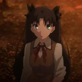 😧 f9769edc Rin Tohsaka Fate/stay night Anime, Desenho animado, Garota, Maga, Rin Tohsaka telegram sticker