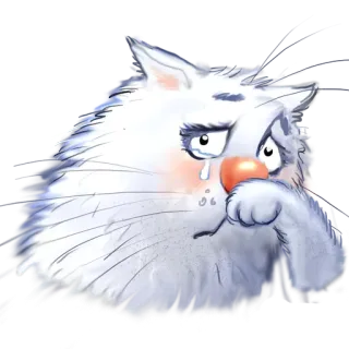 😢 18b162f5 猫, 哭泣, 悲伤, 眼泪, 动物, 卡通, 贴纸 telegram sticker