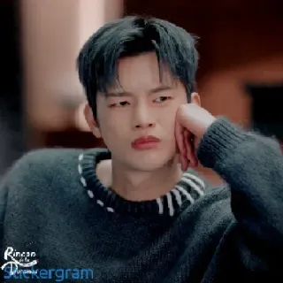 😒 475b1df4 Rincón de Puckergram potret, pria, sweter, bibir manyun, Rincon de Puckergram telegram sticker