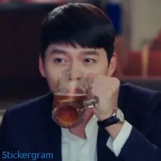 🍺 9f65e188 Stickergram pria, minum, bir, potret, alkohol telegram sticker