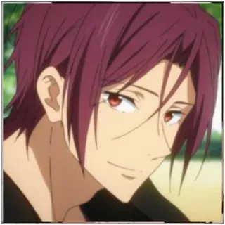 🌊 725db72b Rin Matsuoka Free! anime, kreskówka, postać, manga, Rin Matsuoka, rude włosy telegram sticker