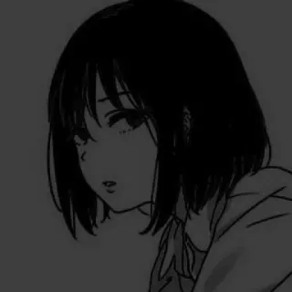 🤔 0b86b335 Anime, Chica, Triste, Manga, Dibujo animado, Blanco y negro telegram sticker