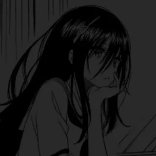 🤫 4e1ec718 anime, chica, triste, manga, emocional telegram sticker