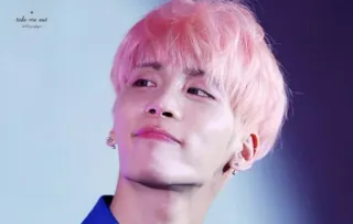 😊 3ab86680 Take me out at midnight 사람, 인물사진, 핑크머리, kpop, 가수 telegram sticker