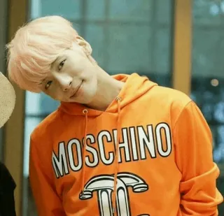 🙃 62aacba4 MOSCHINO 패션, 의류, 후드티, 오렌지, Moschino telegram sticker