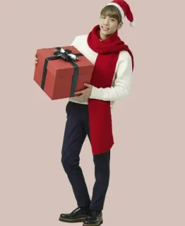 🎁 98796582 크리스마스, 선물, 휴일, 사람, 목도리, 선물 telegram sticker
