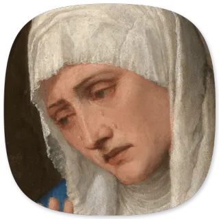 😢 16ad37ca Женщина, Печаль, Плач, Религиозный деятель, Мария, Грустный, Скорбь, Портрет telegram sticker