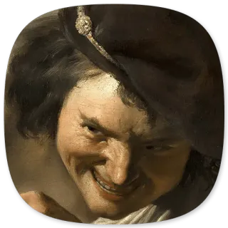 😈 83d5a34d портрет, картина, мужчина, лицо, произведение искусства, улыбка, выражение telegram sticker