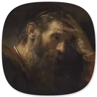 🤦‍♂️ 97ae019a мужчина, портрет, картина, грустный, старый мастер, Рембрандт telegram sticker