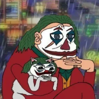 🤡 1a661657 Joker Joker, clown, meme, cartoon, character telegram sticker
