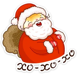 🎅 817ef373 Santa Claus XO=XO=XO 산타, 크리스마스, 휴일, 축하, 겨울, xoxo, 사랑 telegram sticker