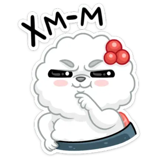 🤔 32e4f88b XM-M 卡通, 可爱, 狗, 动物, 表情, 贴纸, 云, 毛茸茸 telegram sticker