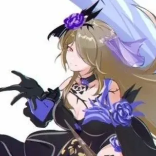 💜 9daa091e Anime, Nhân vật, Phụ nữ, Váy, Màu tím, Fantasy telegram sticker