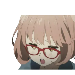 😡 cb3a7168 anime, ragazza, occhiali, espressione telegram sticker