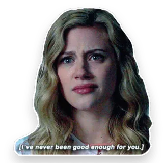 😢 21e4e952 I've never been good enough for you traurig, emotional, Zitat, Mädchen, blond telegram sticker