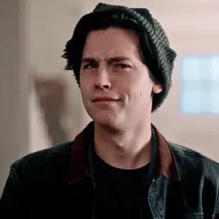 🧐 a8c0cee9 Jughead Jones Riverdale 저그헤드 존스, 리버데일, 콜 스프로스, 틴 드라마, TV 시리즈, 캐릭터 초상화 telegram sticker