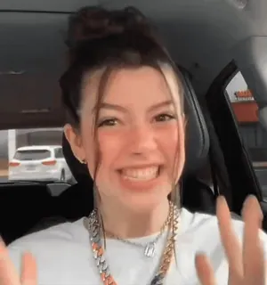 😆 0a24a0c4 vrouw, glimlach, persoon, blij, brunette, ketting telegram sticker