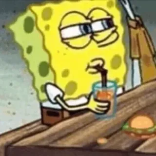 ➰ 0df1467a Spongebob Спанч Боб, мультфильм, напиток, мем, смешной telegram sticker