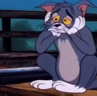 ➰ 232b6265 Tom Cat Tom and Jerry Мультфильм, Грустный, Кот, Меланхолия, Подавленный telegram sticker