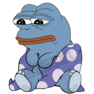 ➰ 2e7f2c96 Pepe the Frog пепе, лягушка, мем, грустный, мультфильм telegram sticker