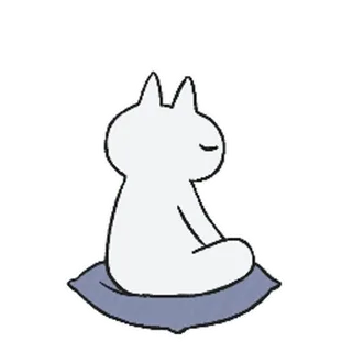 ❓ 4c113048 猫, 卡通, 冥想, 平静, 禅, 动物, 可爱 telegram sticker