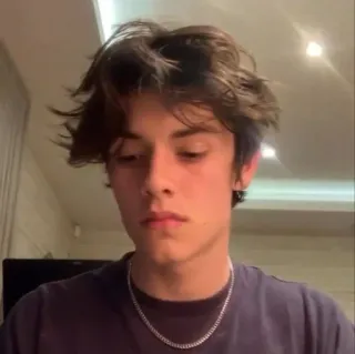 🚬 78c8a52c portrait, young man, teenager, chain necklace, indoors whatsapp sticker