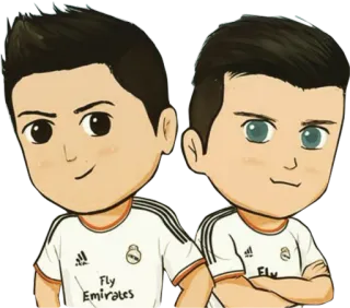 👬 f26b7b93 calcio, cartoni animati, giocatori, squadra telegram sticker