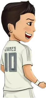 😃 fb0d0800 JAMES calcio, soccer, sport, giocatore, cartone animato telegram sticker