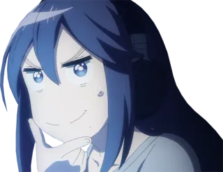 😏 13f64954 аниме, самодовольный, персонаж, думающий, выражение лица, анимация, мультфильм whatsapp sticker