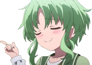 😌 25403564 Аниме, Девушка, Жест рукой, Мультфильм whatsapp sticker