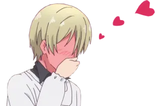 ❤ 3ad73d4f аниме, краснеет, милый, мультфильм, сердечки, смущенный whatsapp sticker