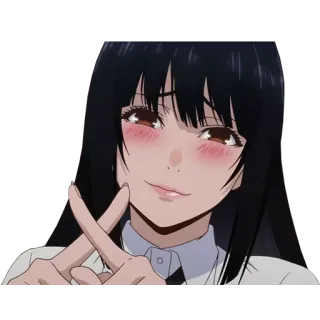 ☝ b85d702e Yumeko Jabami Kakegurui Аниме, Девушка, Юмеко Джабами, Kakegurui, Румянец, Скрещенные пальцы whatsapp sticker