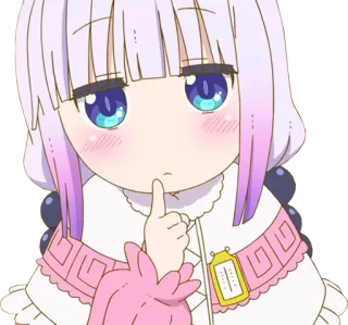 🤔 c3d8c3a1 Kanna Kamui Miss Kobayashi's Dragon Maid Аниме, Канна, Камуи, Дракорничная, Милый, Тсс whatsapp sticker