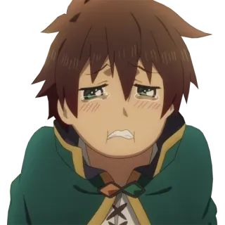 😭 fd300a57 Kazuma KonoSuba Аниме, Казума, Konosuba, Грустный, Плачет, Смешной whatsapp sticker