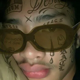 🚬 1668b6a8 Mediocrity is a sin mężczyzna, twarz, okulary, tatuaż, styl telegram sticker