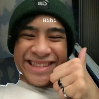 🚬 3e7f17d2 Hihi mężczyzna, uśmiech, kciuk w górę, szczęśliwy, portret telegram sticker