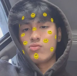 🚬 64c74267 chłopak, uśmiech, bluza z kapturem, selfie telegram sticker