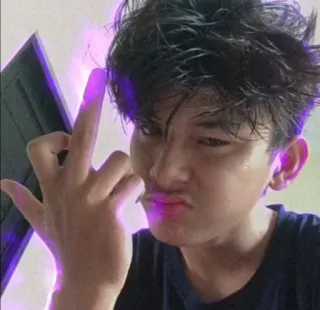 🚬 773cb3ea środkowy palec, obraźliwy gest, nastolatek, postawa telegram sticker